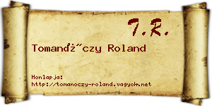 Tomanóczy Roland névjegykártya