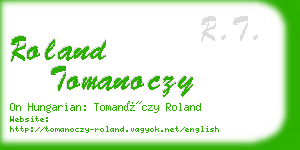 roland tomanoczy business card